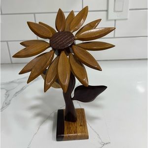 Handmade wood flower knickknack